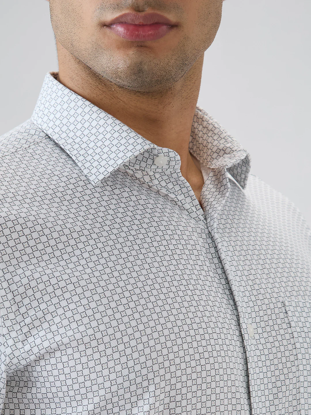 Raymond Men Regular Fit Print Pattern Pure Cotton Full Sleeve Formal Shirt - Image 6