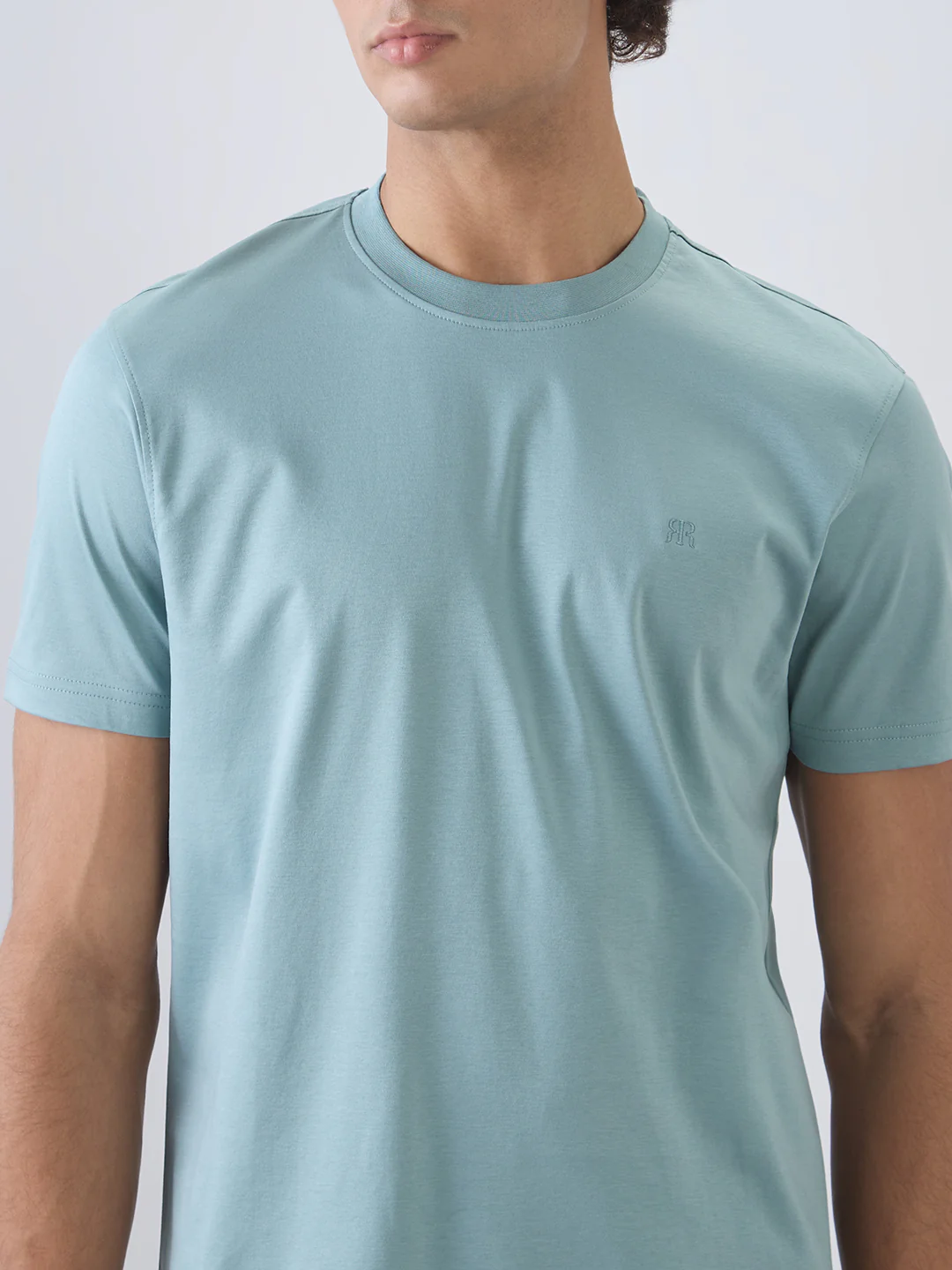 Raymond Men Regular Fit Solid Pattern Pure Cotton Half Sleeve T-Shirt - Image 6
