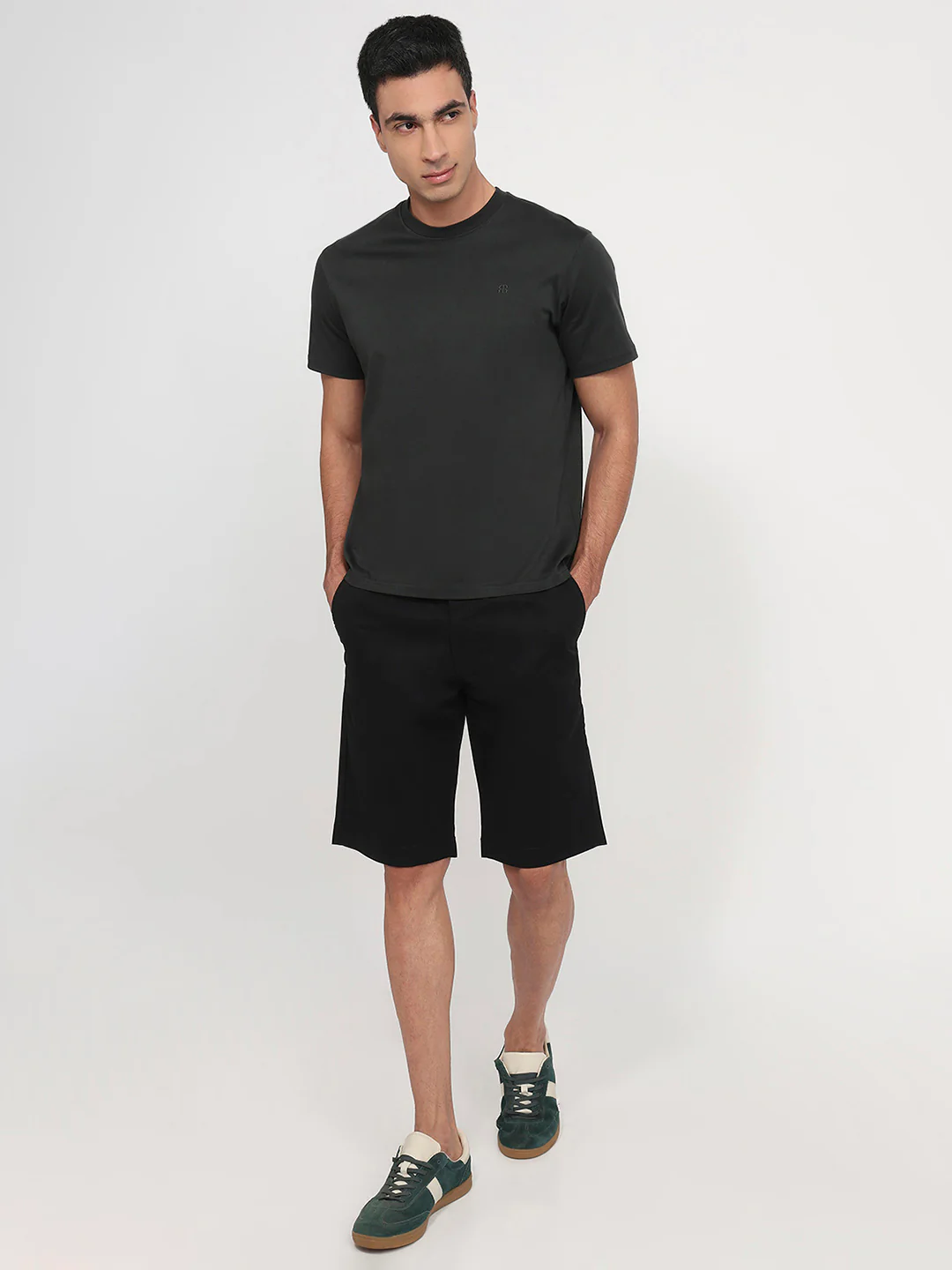 Raymond Men Regular Fit Solid Pattern Pure Cotton Half Sleeve T-Shirt - Image 5