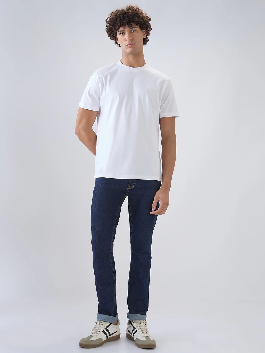 Raymond Men Regular Fit Solid Pattern Pure Cotton Half Sleeve T-Shirt - Image 5