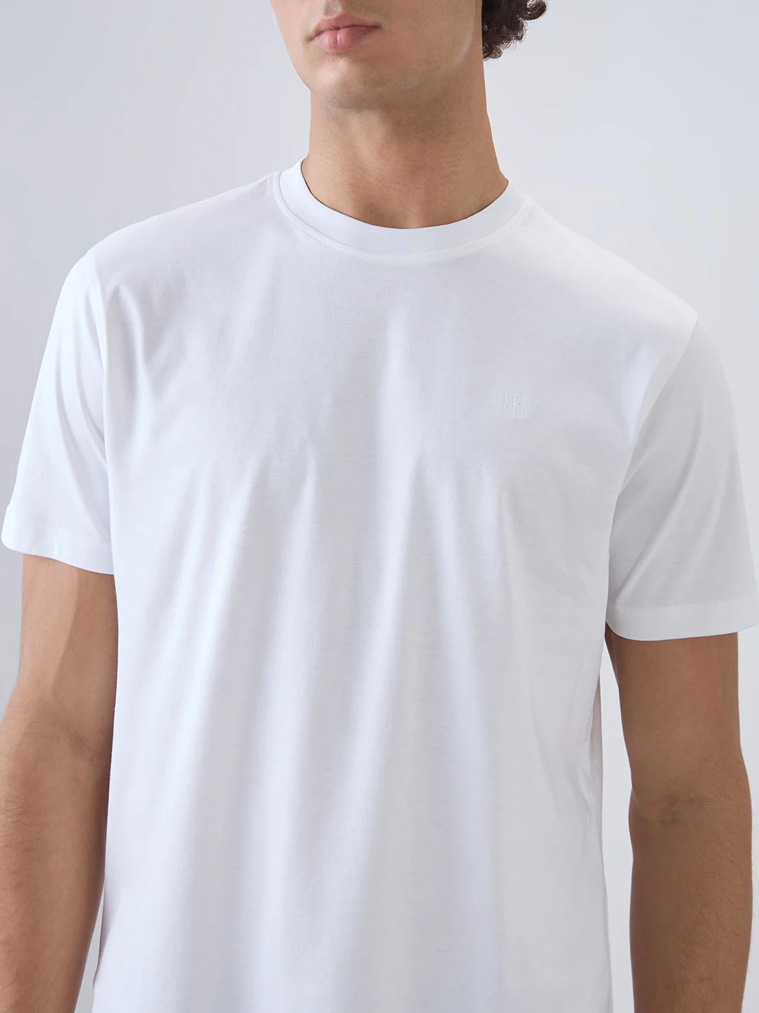 Raymond Men Regular Fit Solid Pattern Pure Cotton Half Sleeve T-Shirt - Image 6