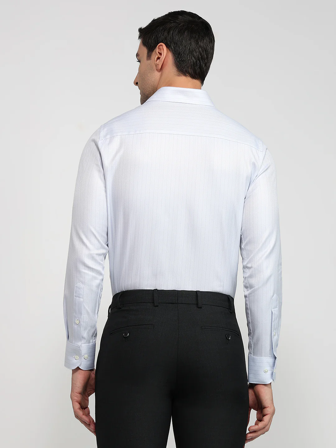 Raymond Men Regular Fit Stripe Pattern Pure Cotton Full Sleeve Formal Shirt - Image 4
