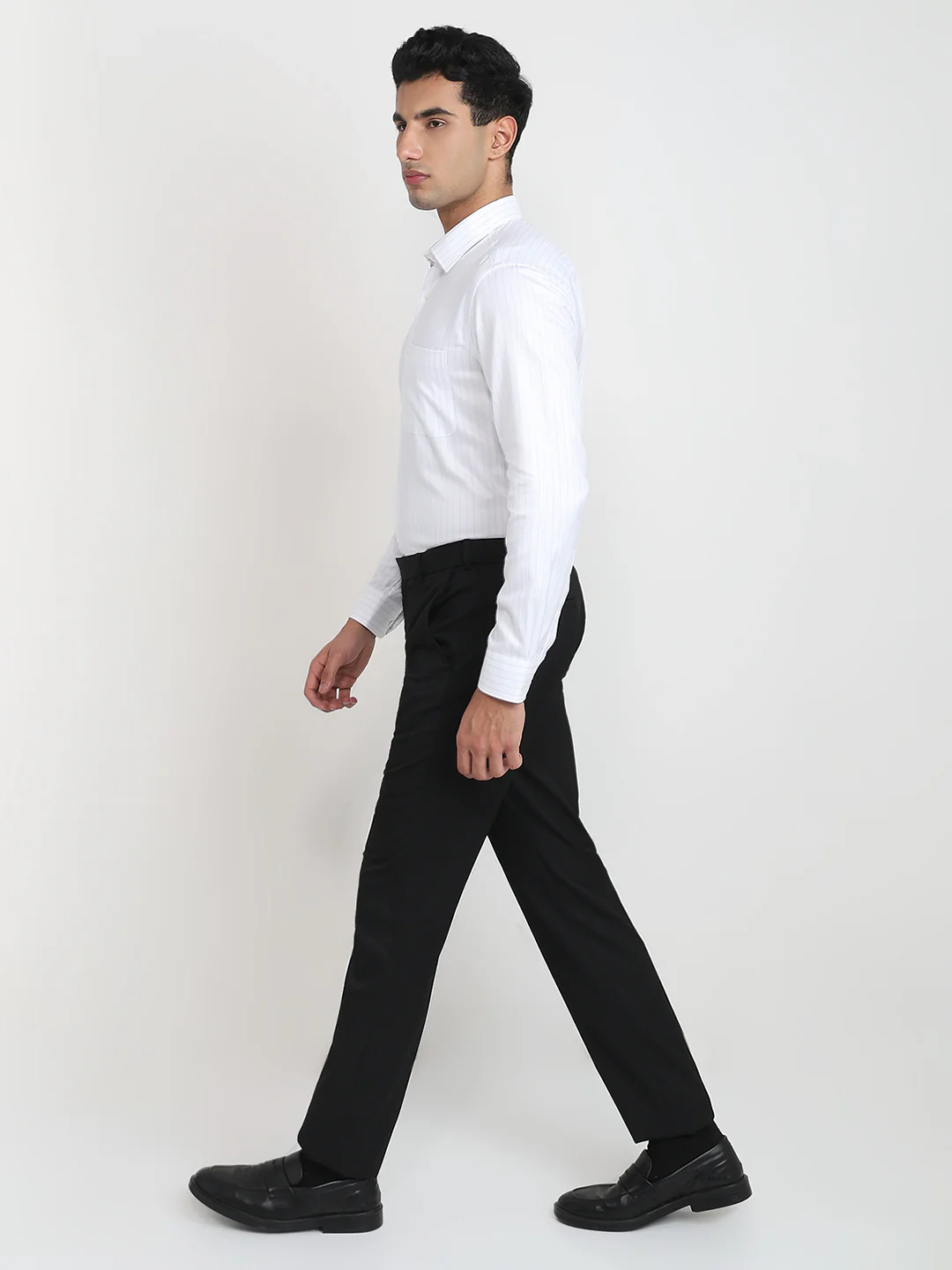Raymond Men Regular Fit Stripe Pattern Pure Cotton Full Sleeve Formal Shirt - Image 5