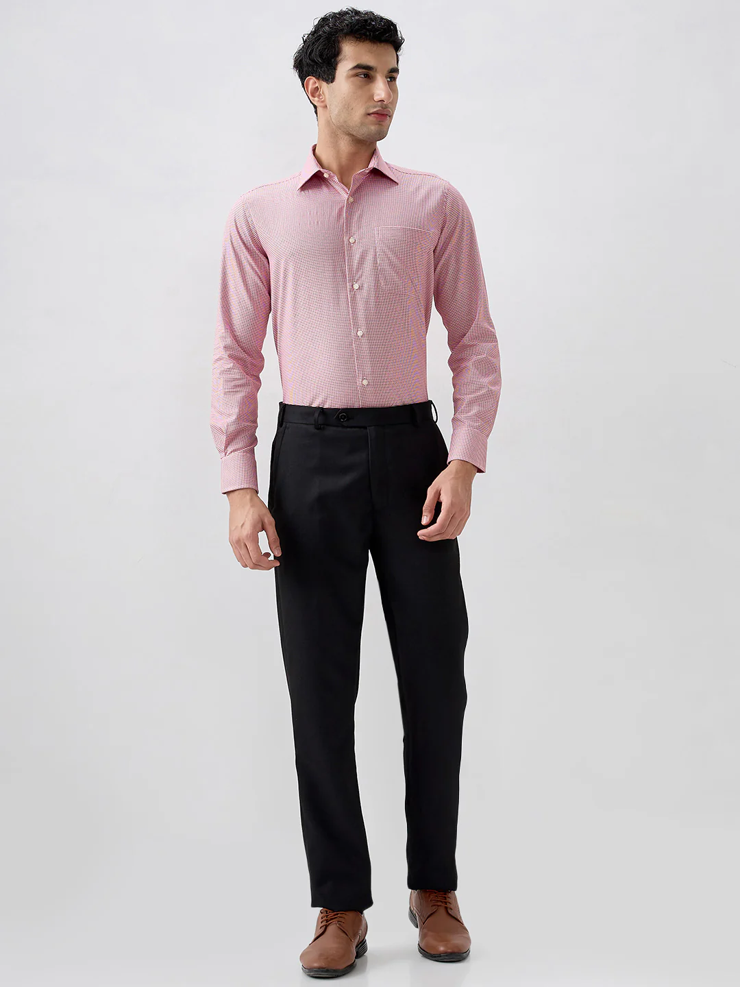 Raymond Men Regular Fit Structure Pattern Pure Cotton Full Sleeve Formal Shirt - Image 5