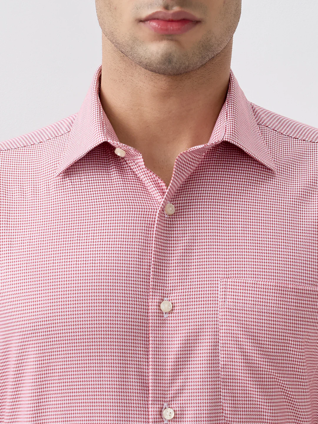 Raymond Men Regular Fit Structure Pattern Pure Cotton Full Sleeve Formal Shirt - Image 6