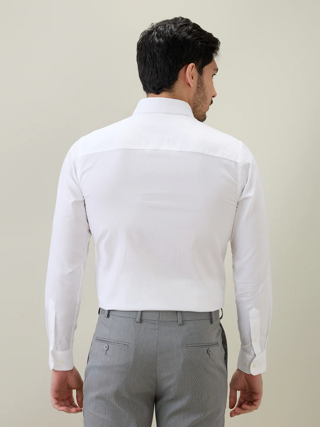 Raymond Men Regular Fit Structure Pattern Pure Cotton Full Sleeve Formal Shirt - Image 4