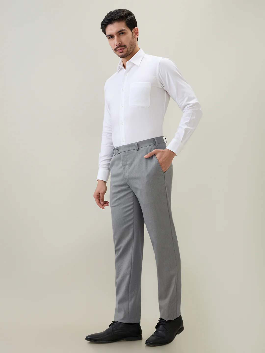 Raymond Men Regular Fit Structure Pattern Pure Cotton Full Sleeve Formal Shirt - Image 5