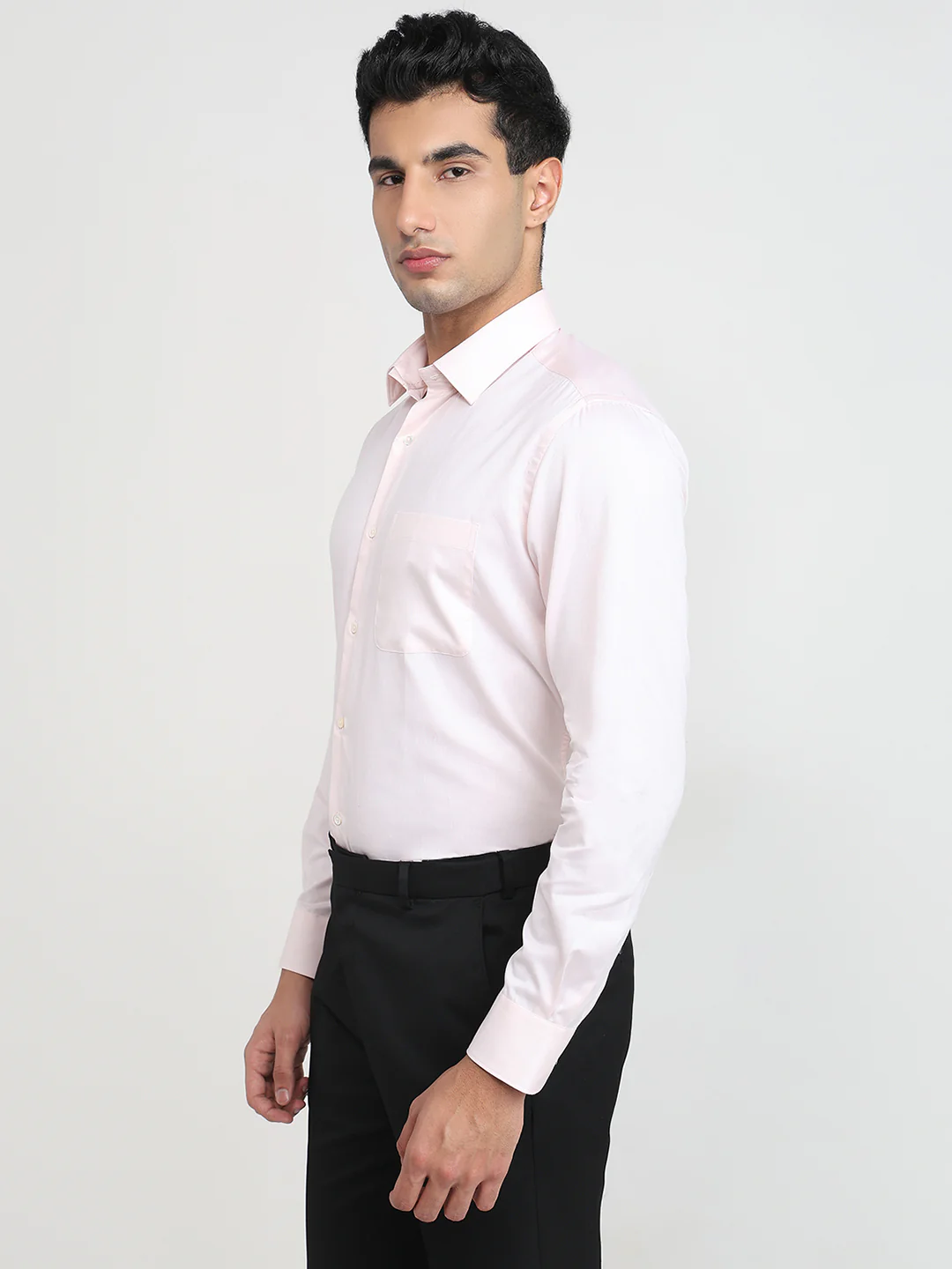 Raymond Men Regular Fit Structure Pattern Pure Cotton Full Sleeve Formal Shirt - Image 2