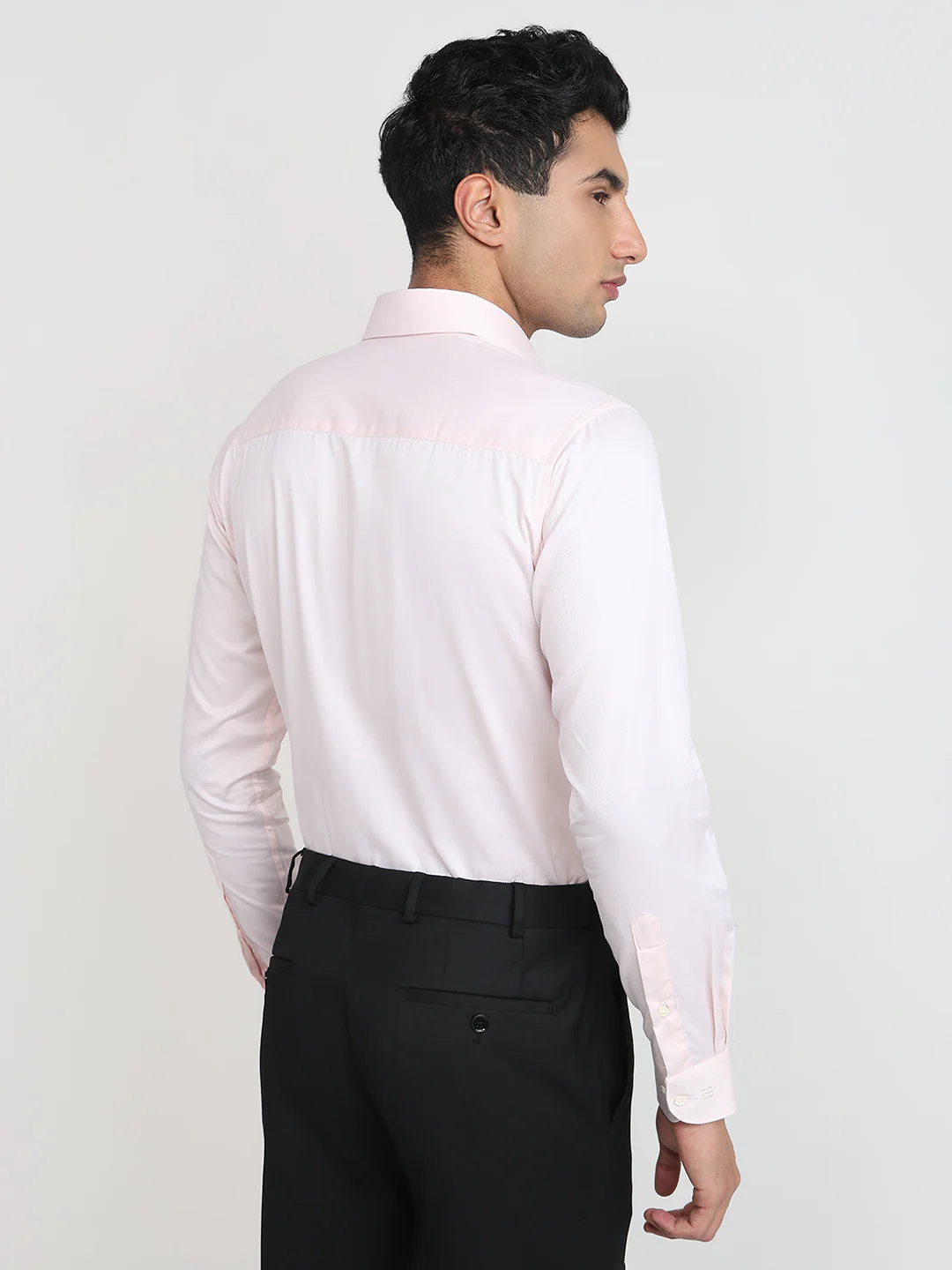 Raymond Men Regular Fit Structure Pattern Pure Cotton Full Sleeve Formal Shirt - Image 4