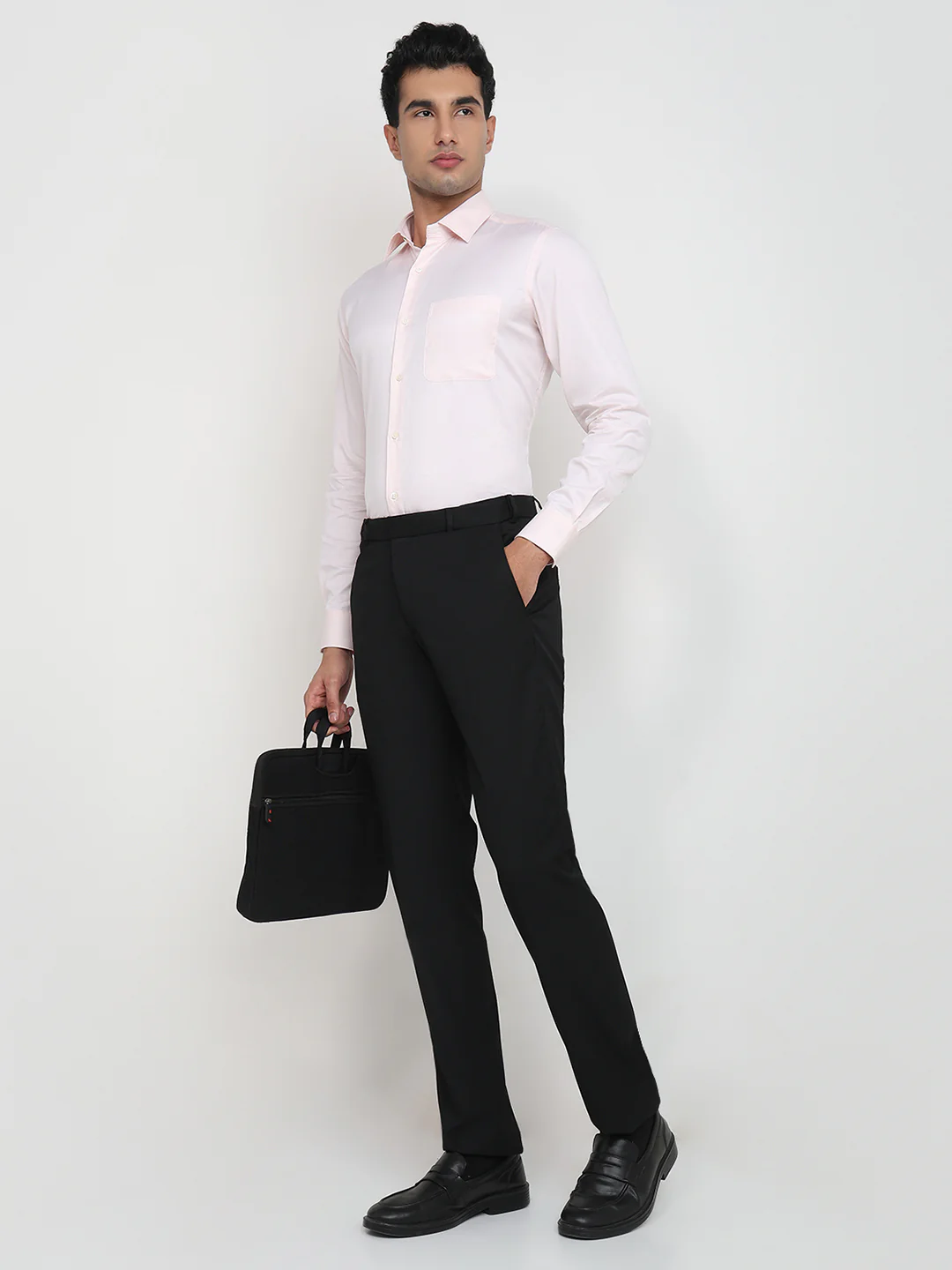 Raymond Men Regular Fit Structure Pattern Pure Cotton Full Sleeve Formal Shirt - Image 5