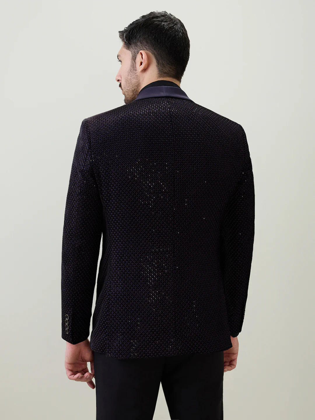 Raymond Men Regular Fit Structure Pattern Pure Polyester Full Sleeve Suit - Image 4