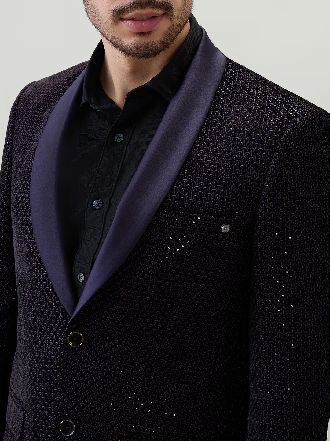 Raymond Men Regular Fit Structure Pattern Pure Polyester Full Sleeve Suit - Image 6