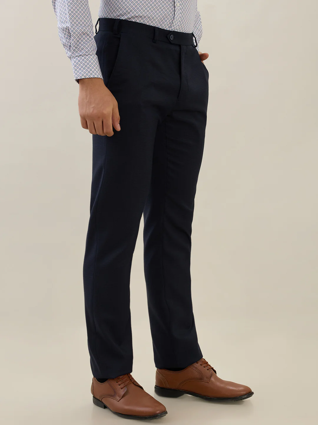 Raymond Men Regular Fit Twill Pattern Poly Viscose Blend Flat Front Trouser - Image 2
