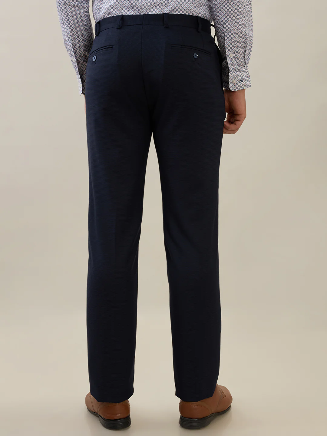 Raymond Men Regular Fit Twill Pattern Poly Viscose Blend Flat Front Trouser - Image 4