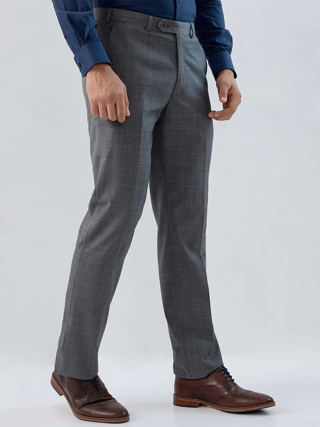 Raymond Men Regular Fit Twill Pattern Poly Wool Blend Flat Front Trouser - Image 2