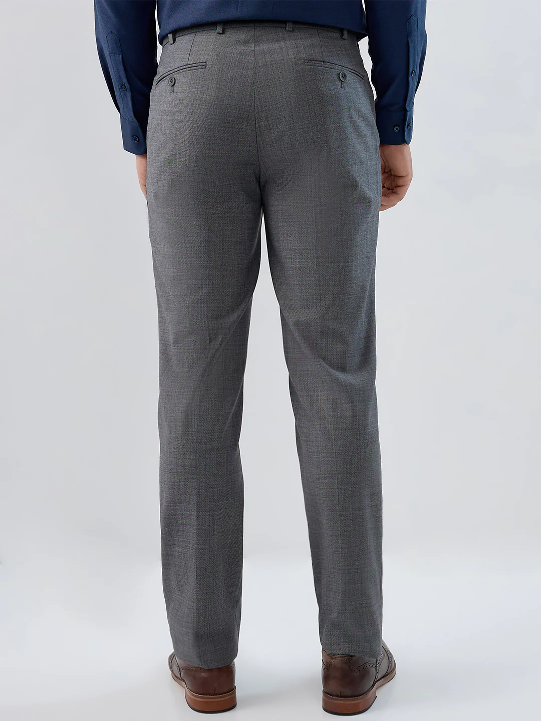 Raymond Men Regular Fit Twill Pattern Poly Wool Blend Flat Front Trouser - Image 4