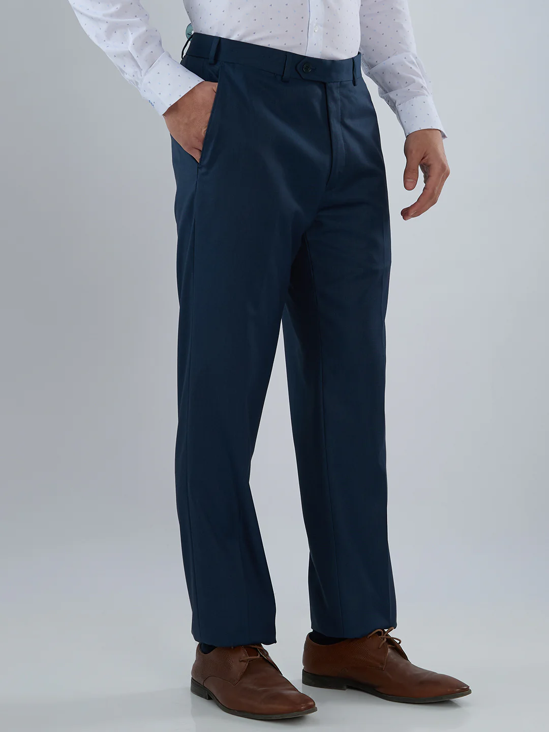 Raymond Men Regular Fit Twill Pattern Polyester Blend Flat Front Trouser - Image 3