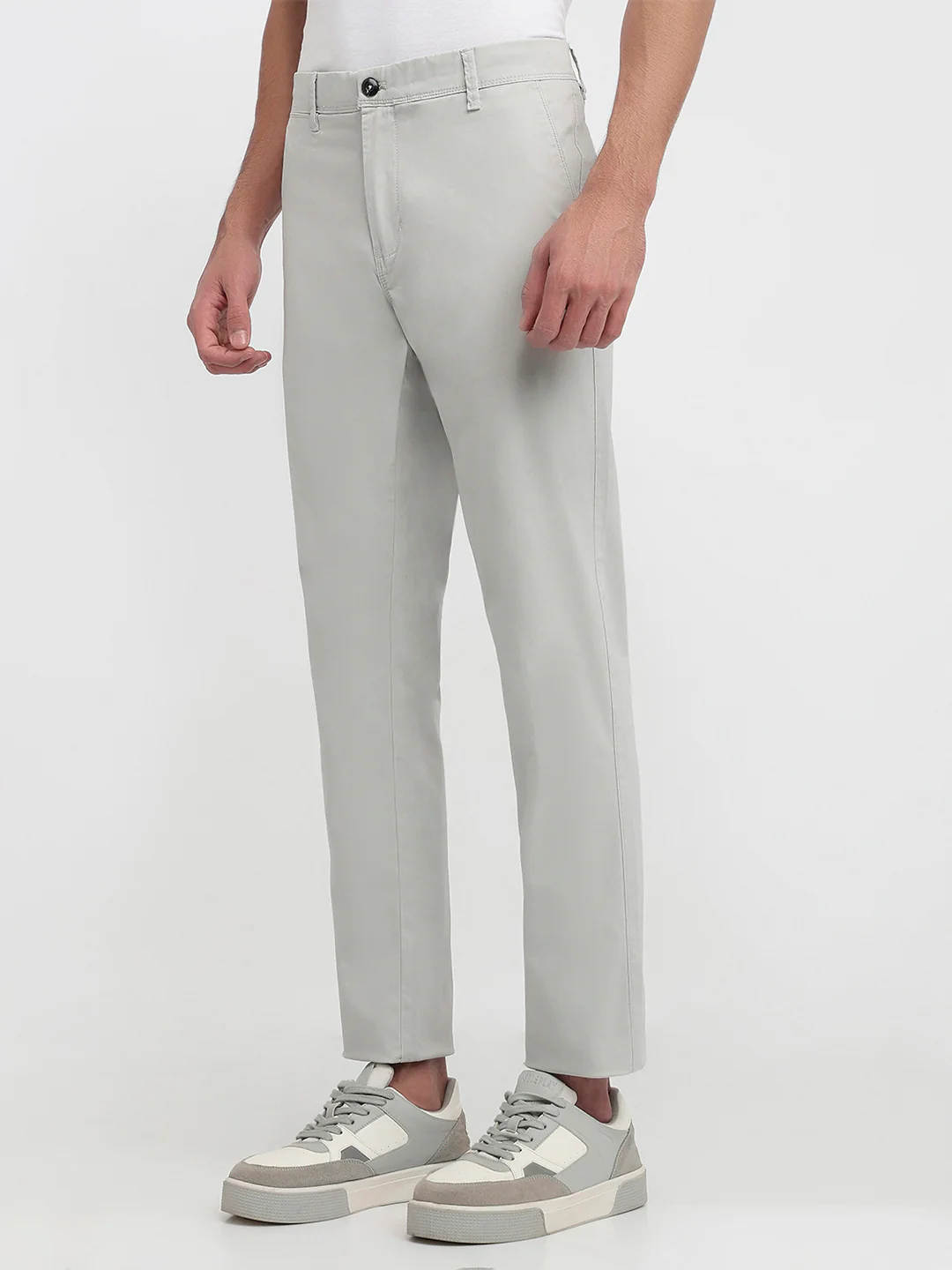 Raymond Men Slim Fit Solid Pattern Cotton Blend Flat Front Trouser - Image 3
