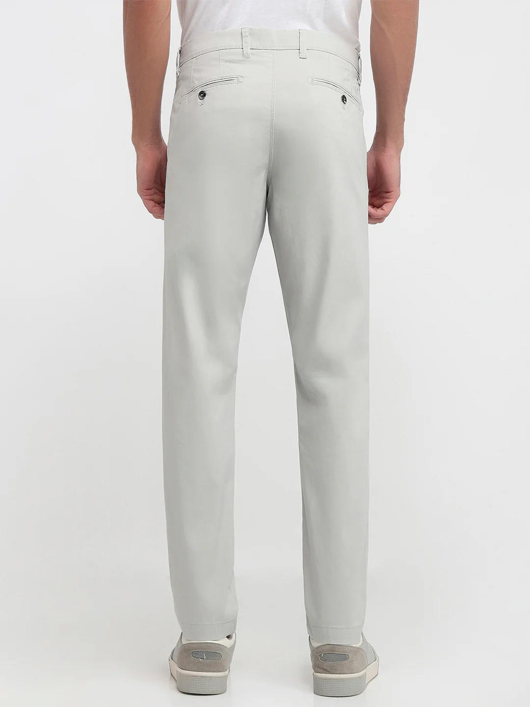Raymond Men Slim Fit Solid Pattern Cotton Blend Flat Front Trouser - Image 4