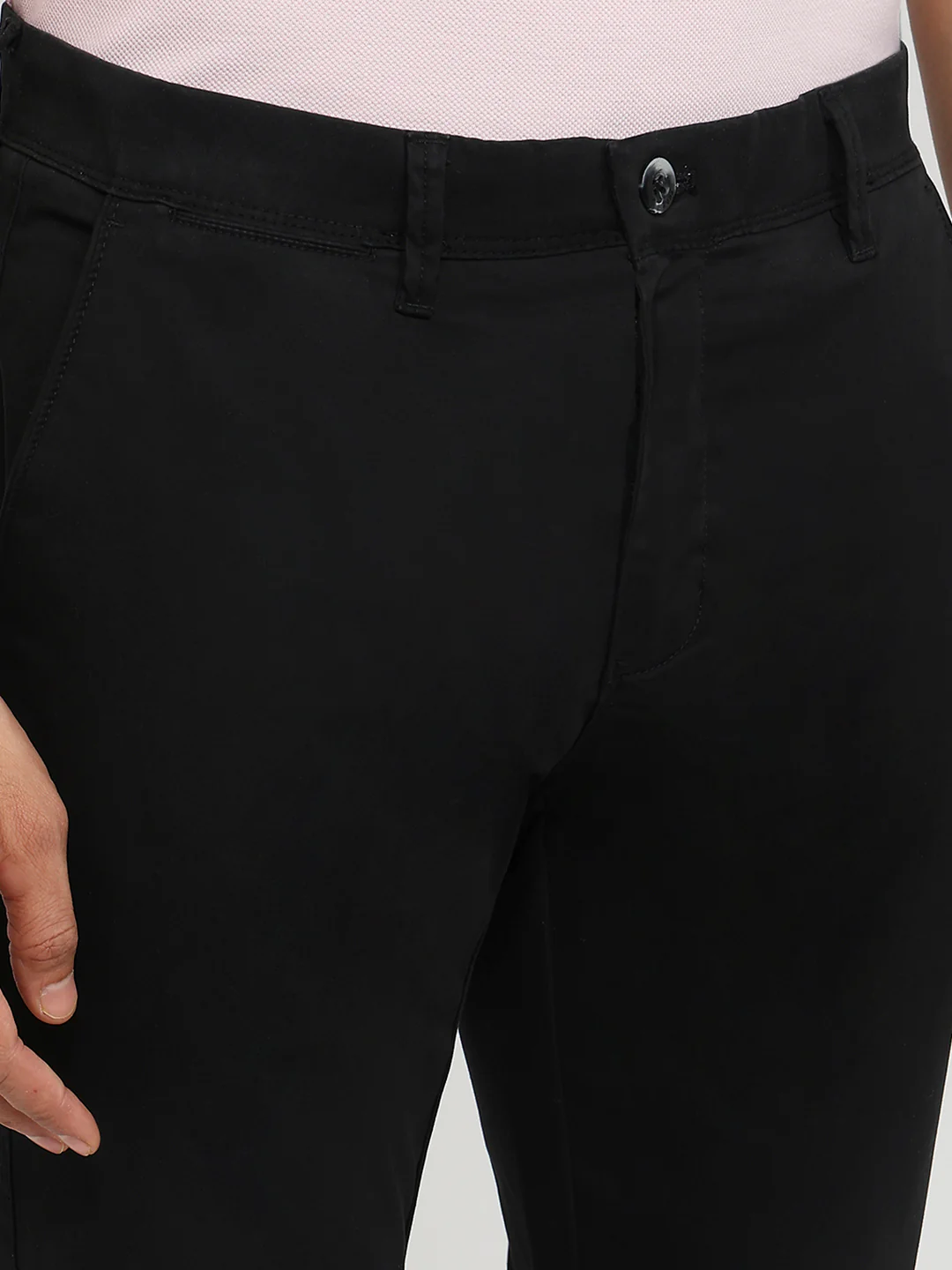 Raymond Men Slim Fit Solid Pattern Cotton Blend Flat Front Trouser - Image 6