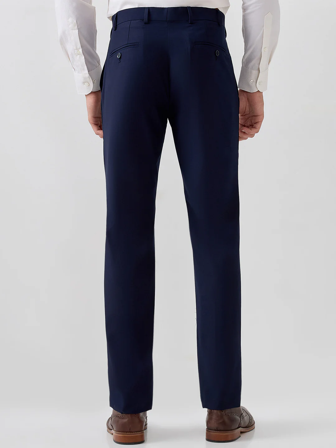 Raymond Men Slim Fit Solid Pattern Terylene Rayon Blend Flat Front Trouser - Image 4