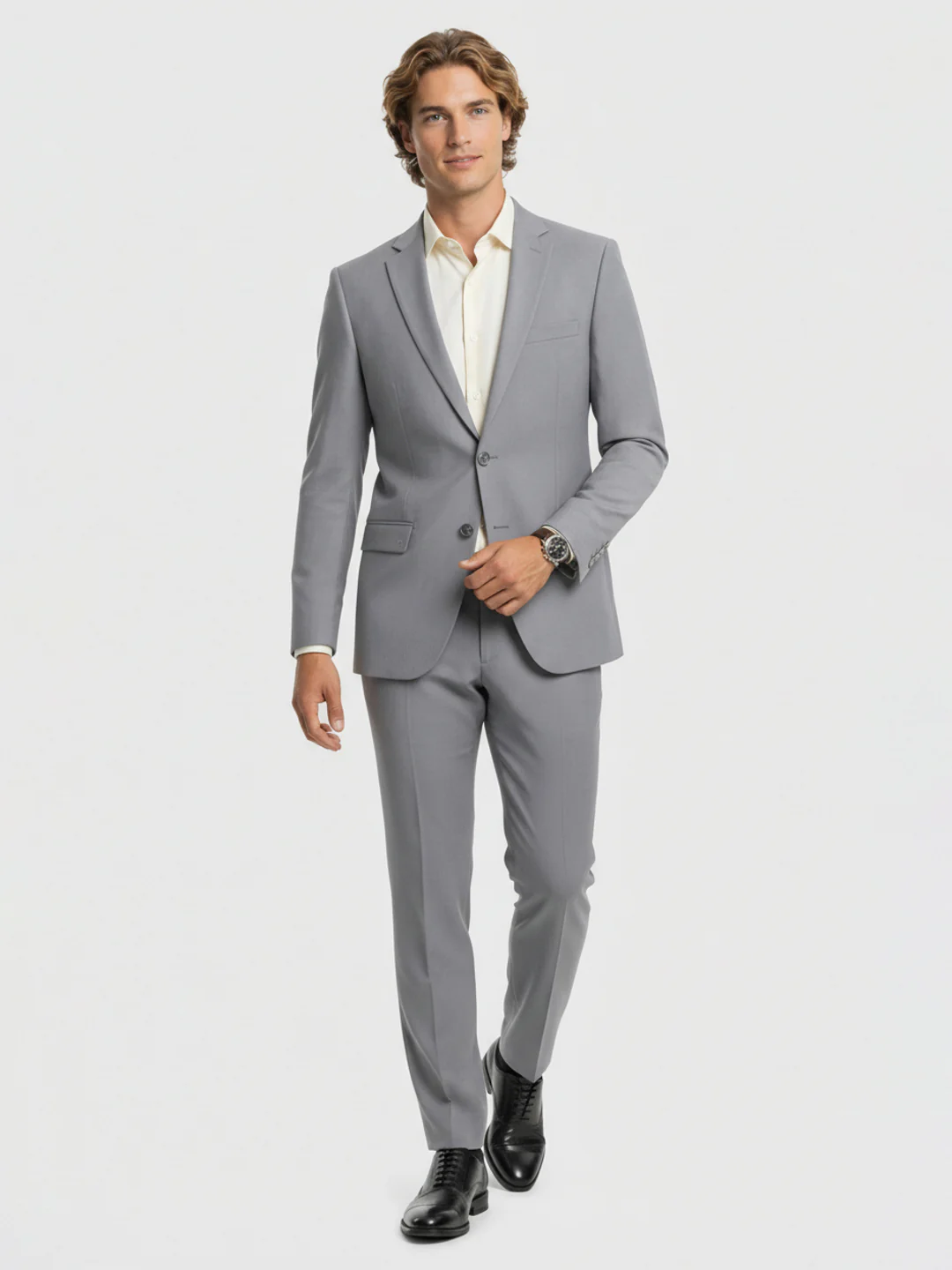 Raymond Men Slim Fit Structure Pattern Poly Viscose Blend Full Sleeve Suit