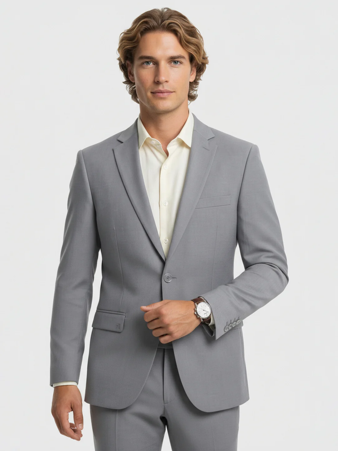 Raymond Men Slim Fit Structure Pattern Poly Viscose Blend Full Sleeve Suit - Image 2