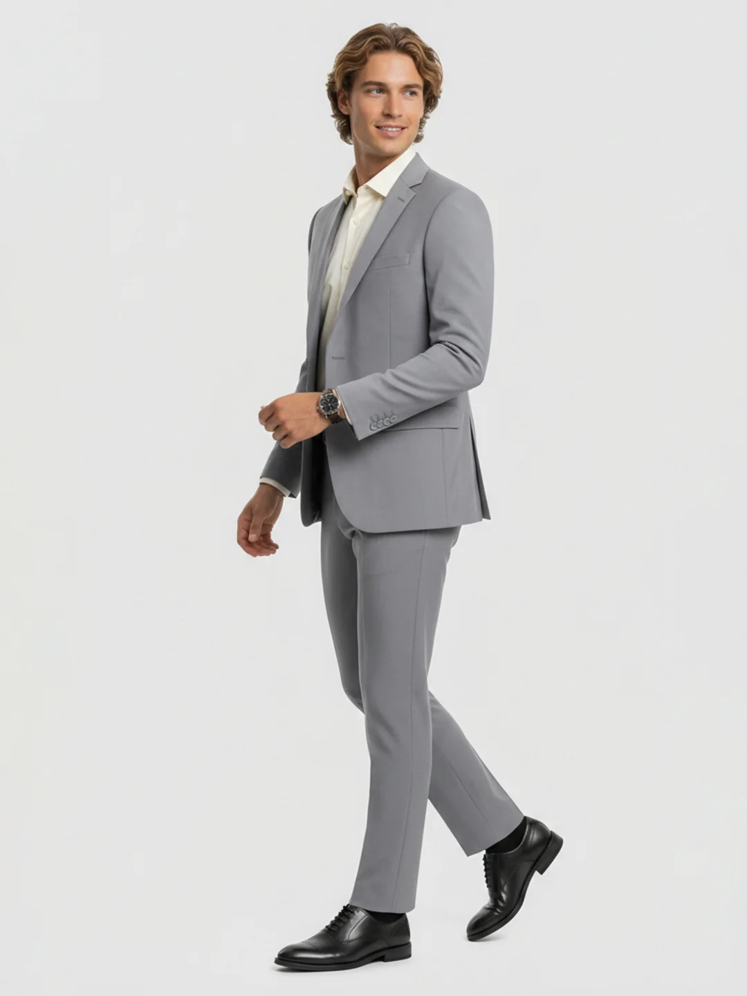 Raymond Men Slim Fit Structure Pattern Poly Viscose Blend Full Sleeve Suit - Image 4