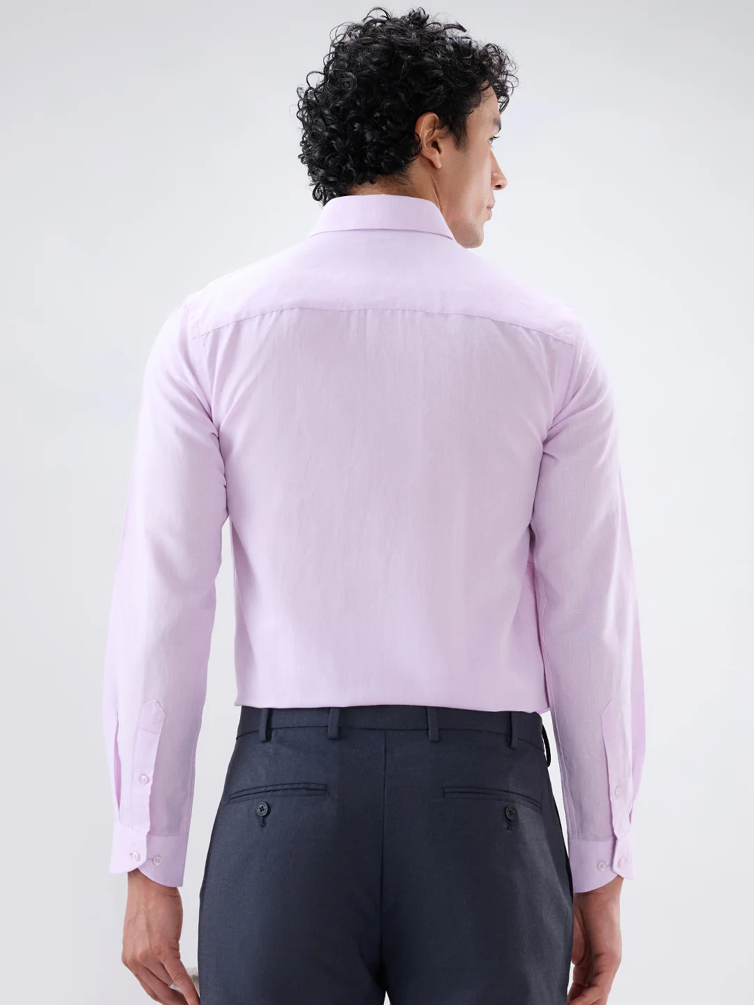Raymond Men Violet Regular Fit Solid Formal Shirt - Image 4