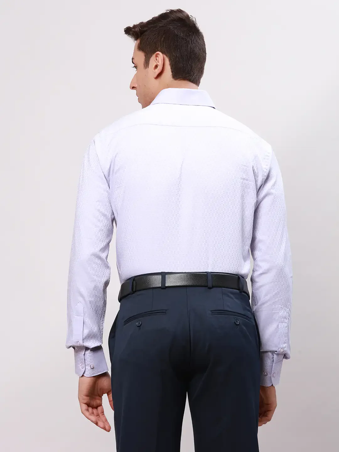 Raymond Men Violet Slim Fit Structure Cotton Shirts - Image 4