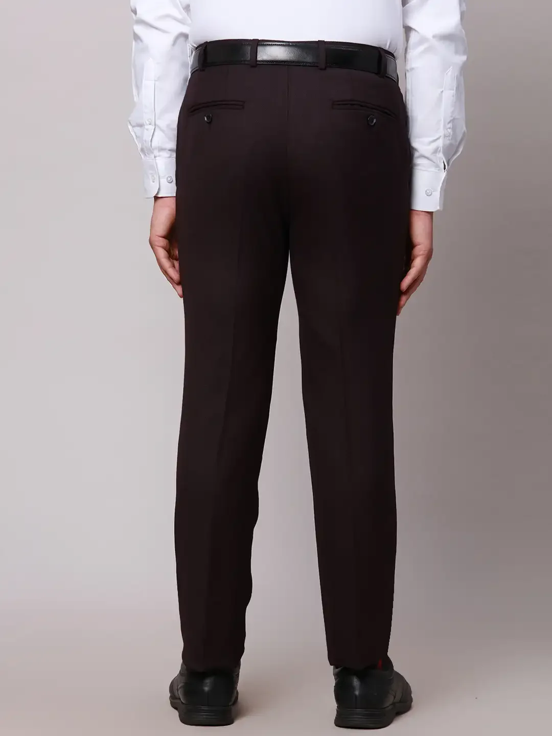 Raymond Men Violet Slim Fit Structure Polyester Trousers - Image 4