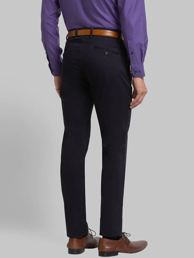 Raymond Men Violet Solid Slim Fit Trouser - Image 4