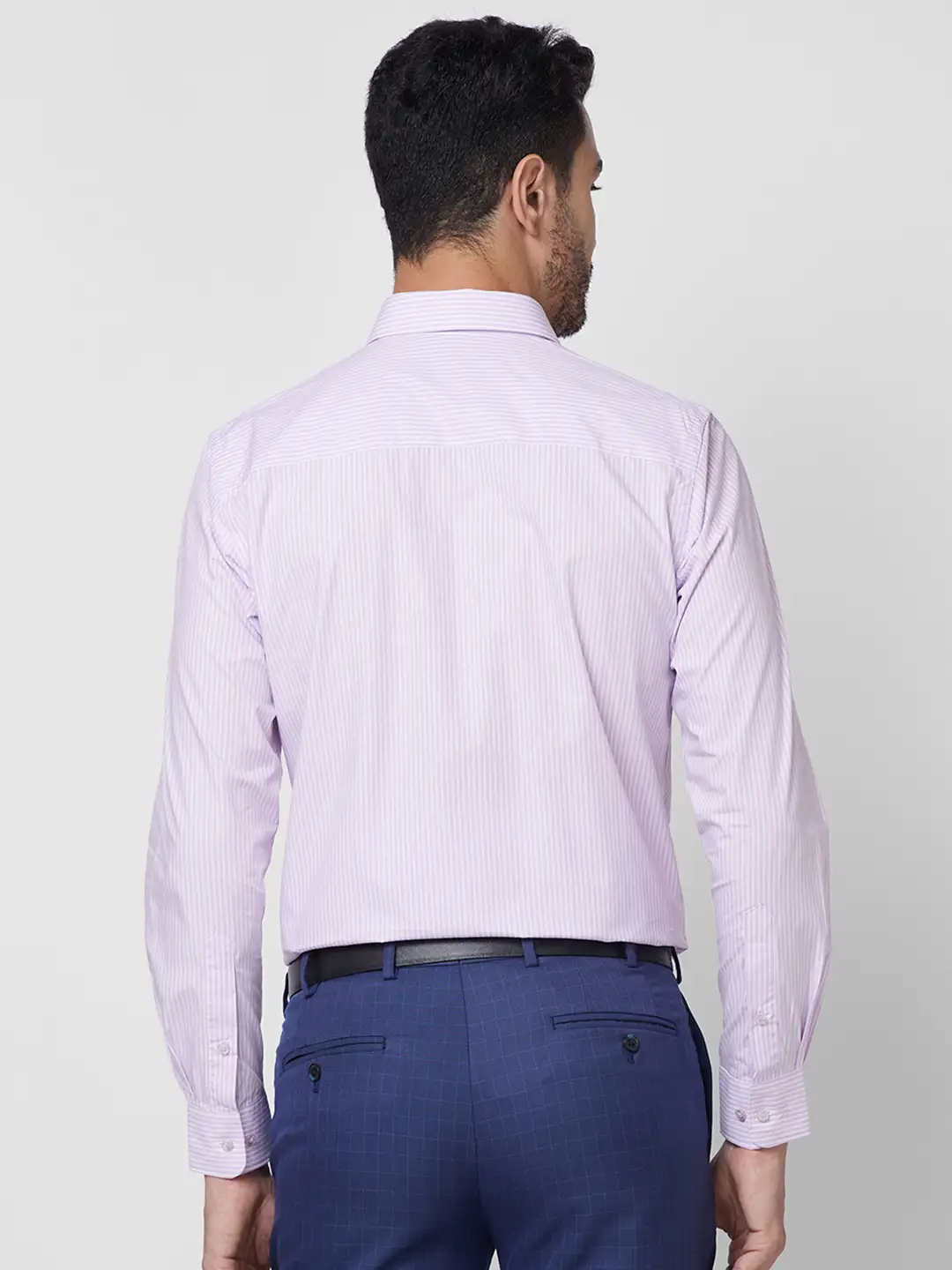 Raymond Men Violet Structure Regular Fit Cotton Shirt - Image 4
