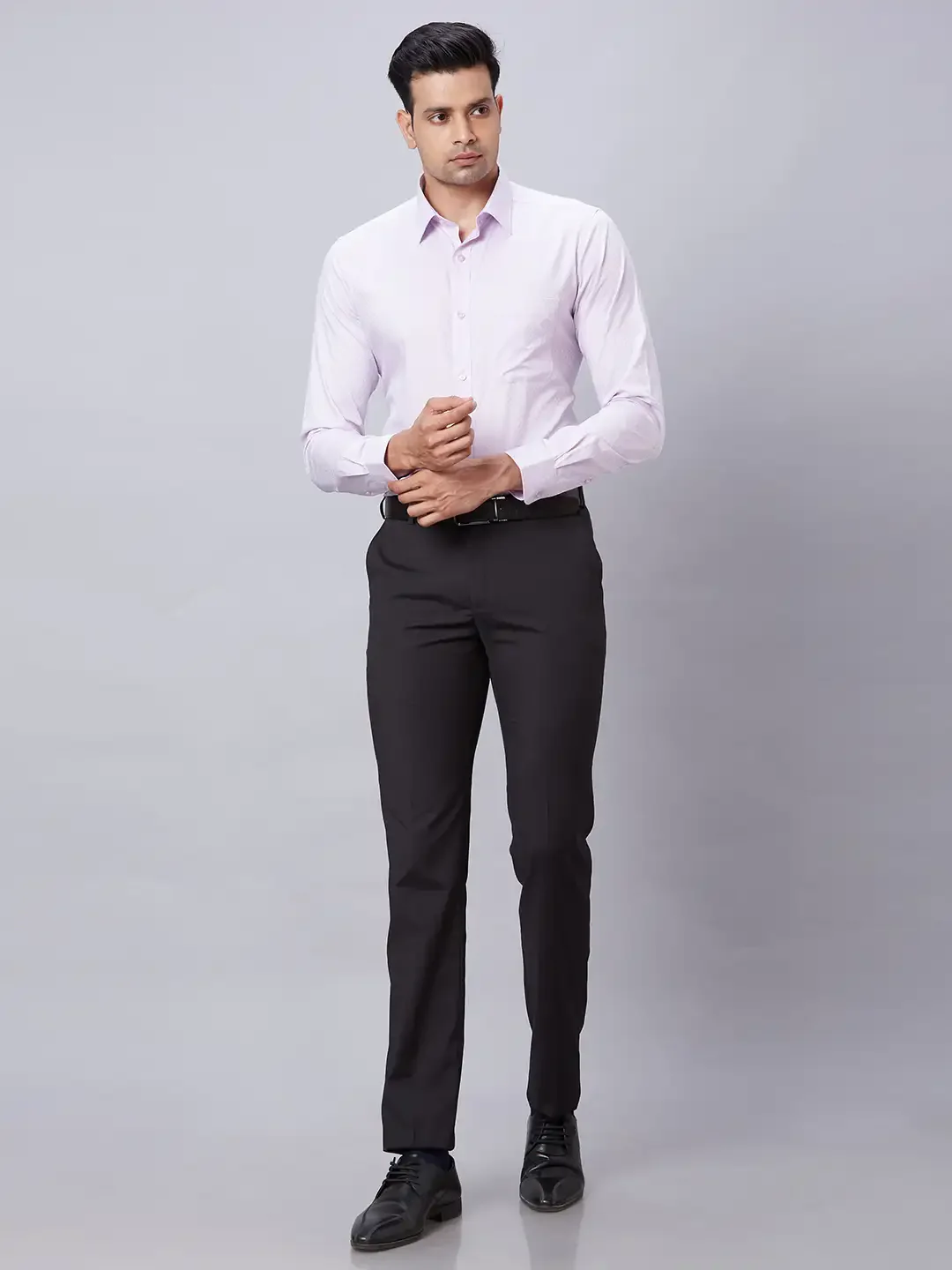 Raymond Men Purple Structured Slim Fit Cotton Formal Shirt - Image 6
