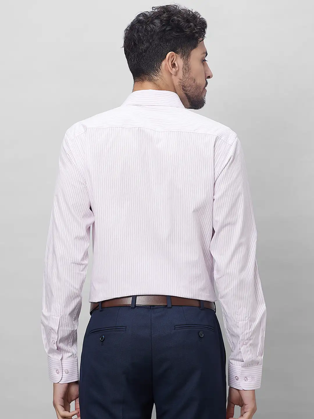 Raymond Men Purple Structured Slim Fit Cotton Formal Shirt - Image 4