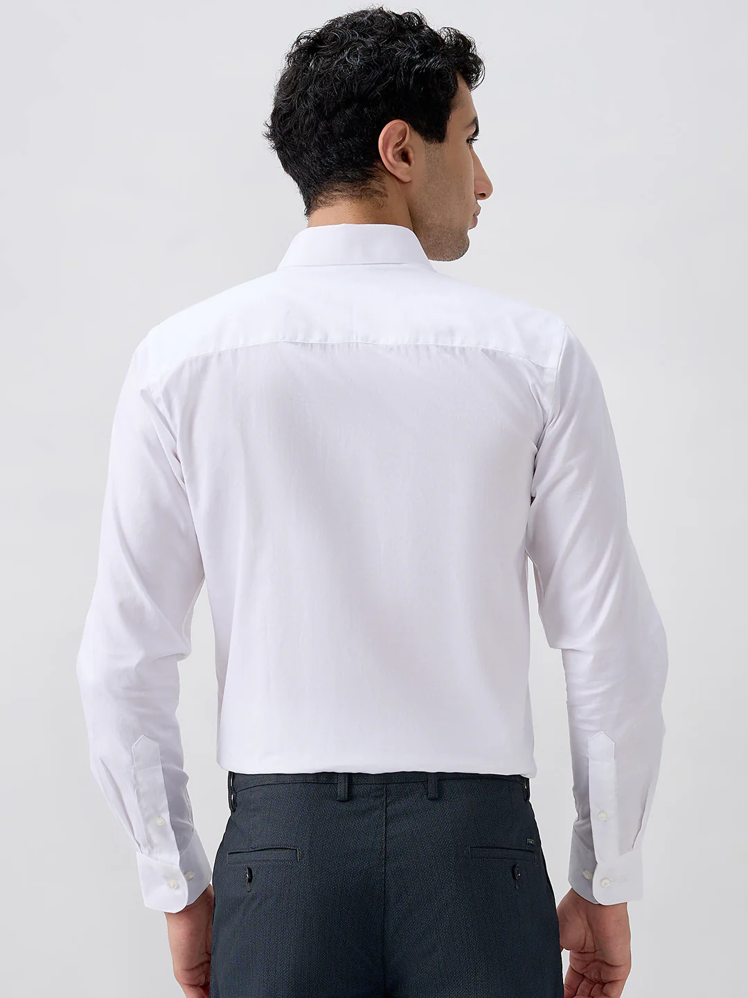 Raymond Men White Checks Regular Fit Cotton Formal Shirt - Image 4