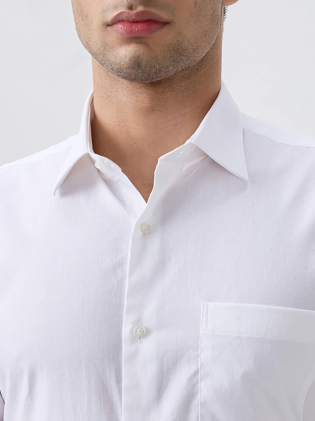 Raymond Men White Checks Regular Fit Cotton Formal Shirt - Image 6