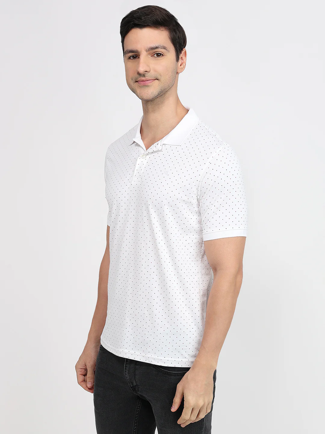Raymond Men White Print Modern Fit Cotton T-shirt - Image 2