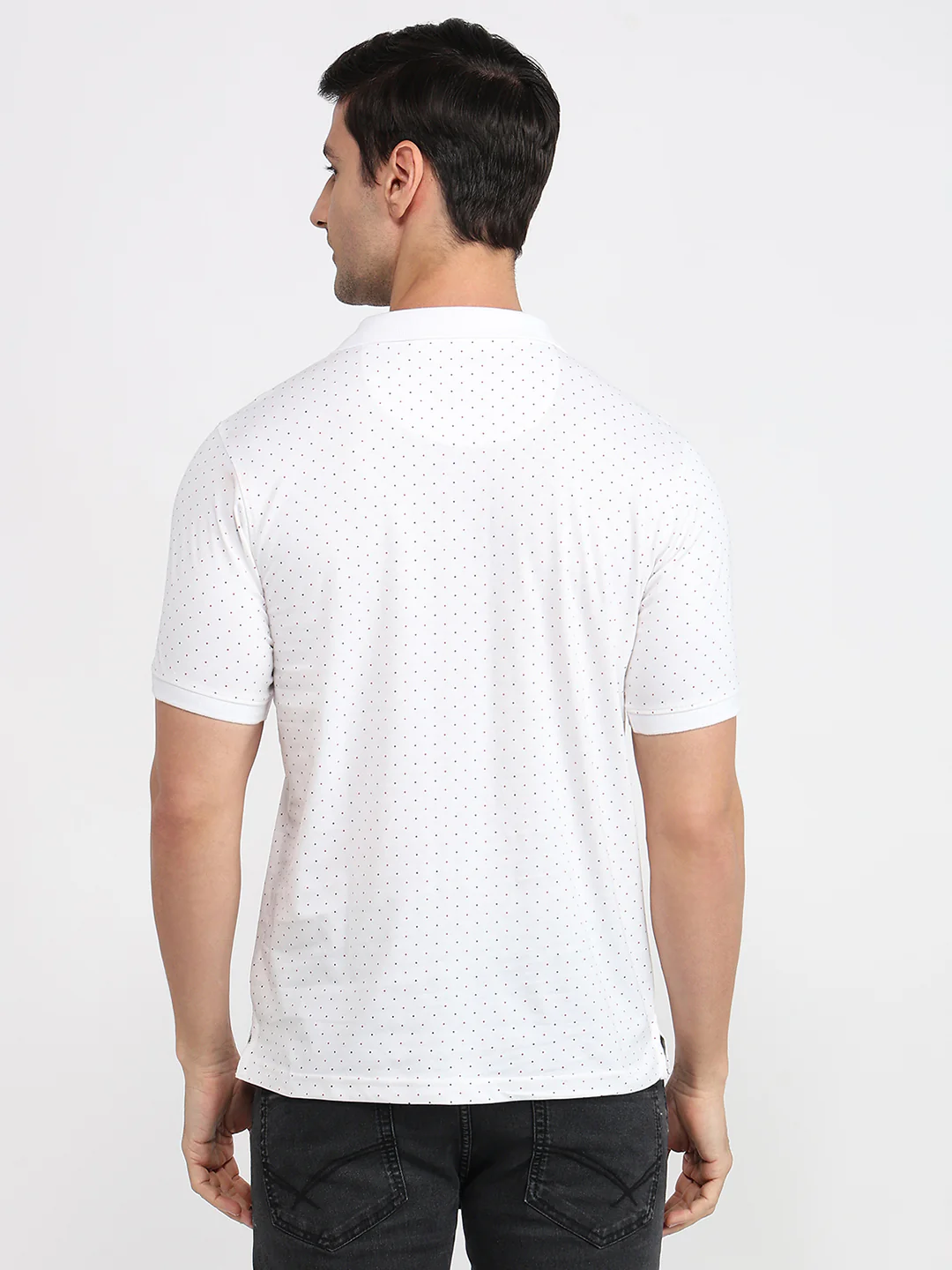 Raymond Men White Print Modern Fit Cotton T-shirt - Image 4