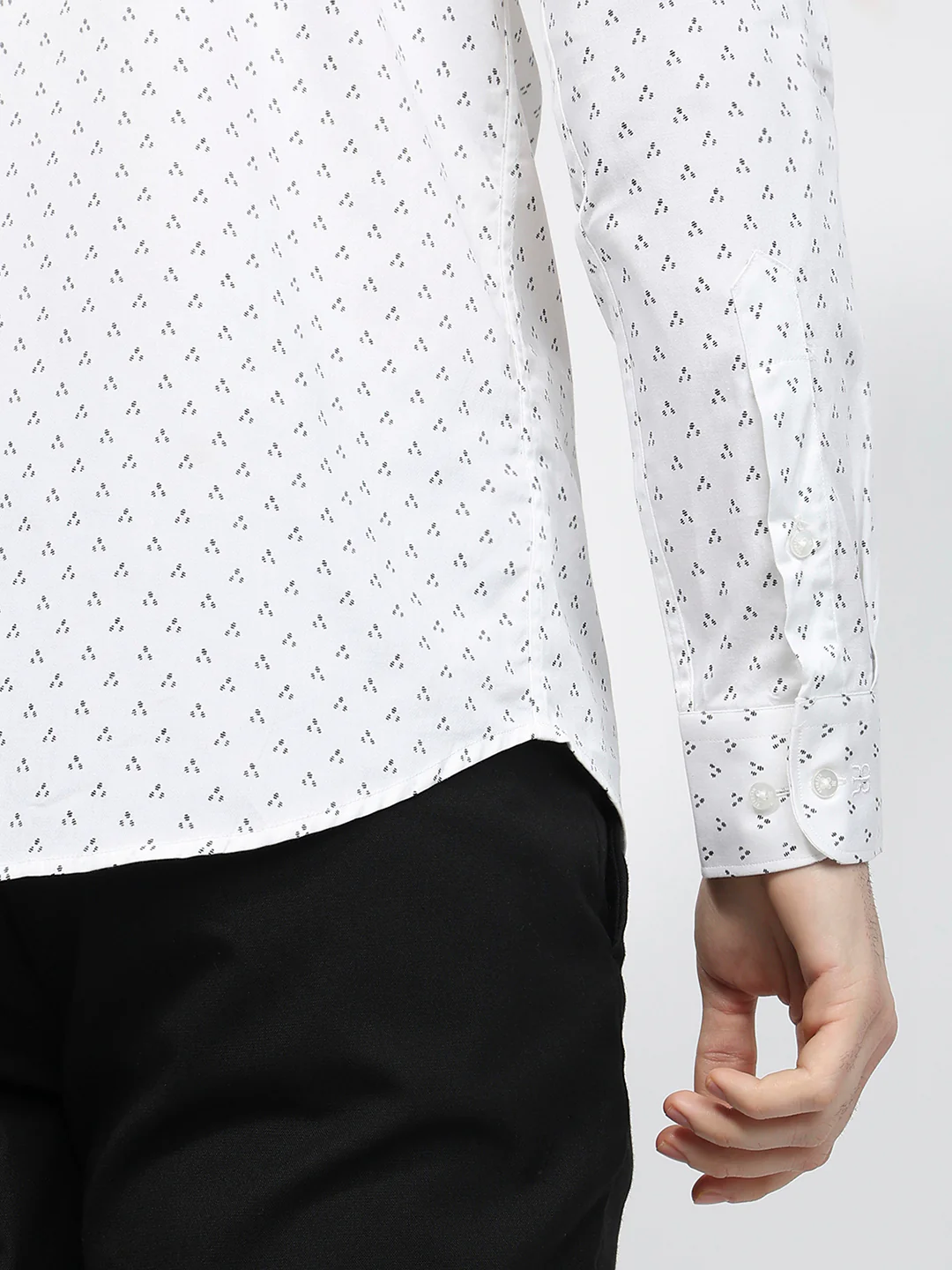 Raymond Men White Print Slim Fit Cotton Shirt - Image 7