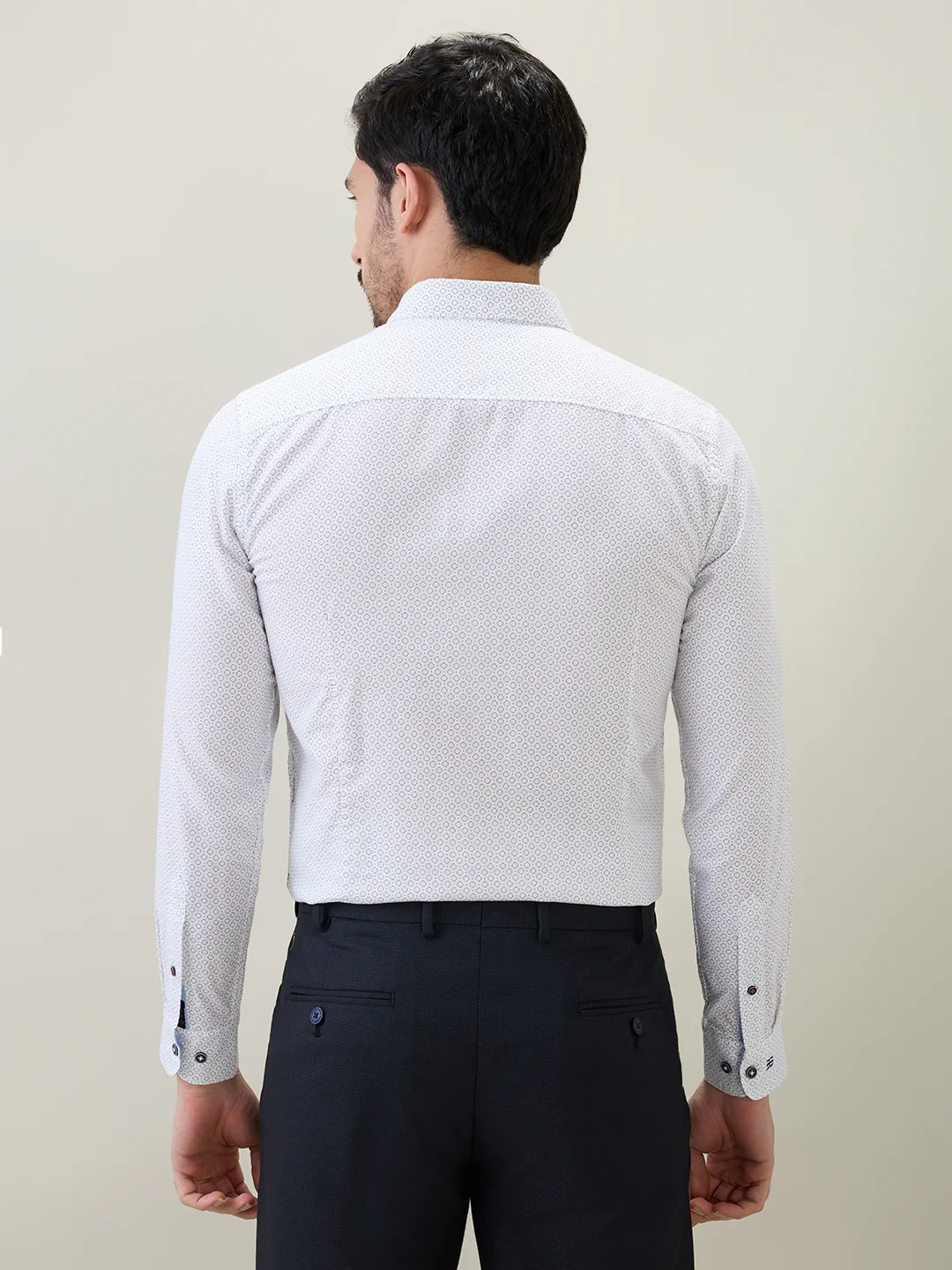Raymond Men White Printed Regular Fit Cotton Casual Shirt - Image 4