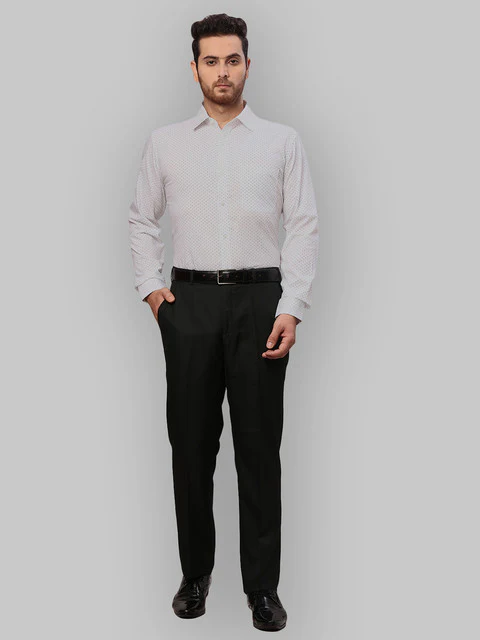 Raymond Men White Printed Slim Fit Cotton Shirt - Image 6