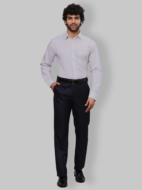 Raymond Men White Printed Slim Fit Cotton Shirt - Image 5
