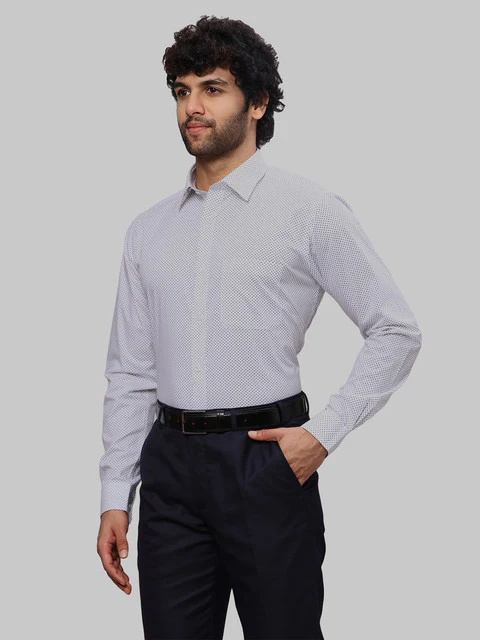 Raymond Men White Slim Fit Printed Shirt - Image 3