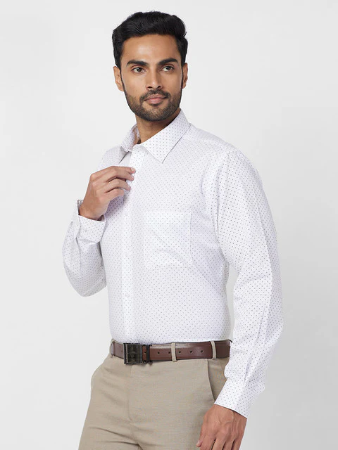 Raymond Men White Slim Fit Printed Shirt - Image 3