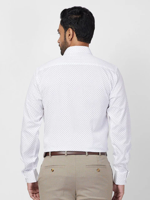 Raymond Men White Slim Fit Printed Shirt - Image 4