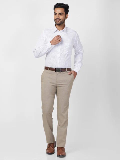 Raymond Men White Slim Fit Printed Shirt - Image 5