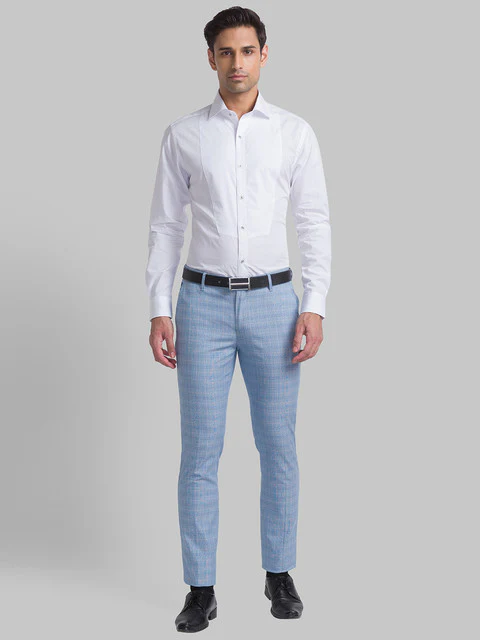 Raymond Men White Slim Fit Solid Cutaway Collar Shirt - Image 5