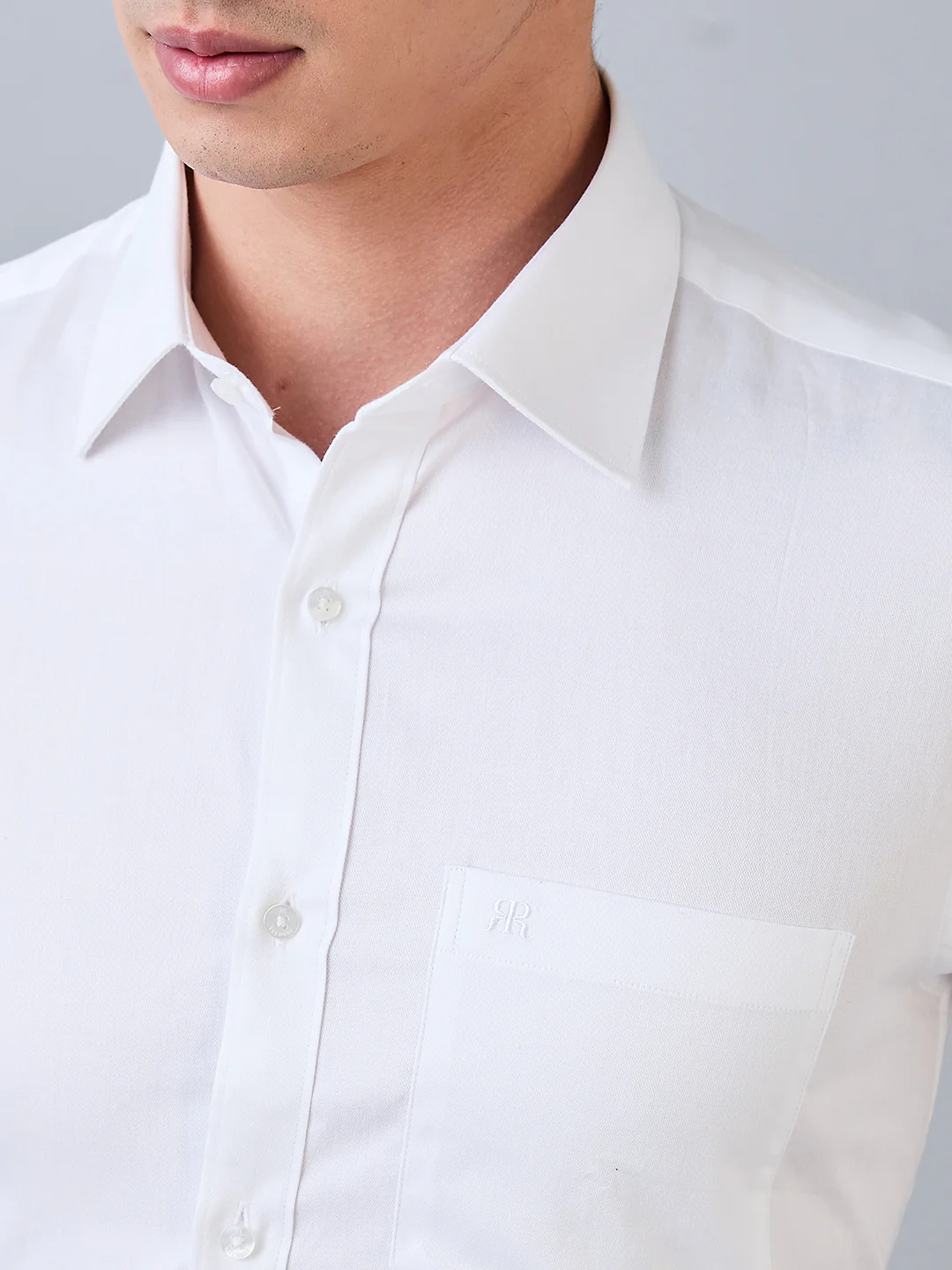 Raymond Men White Solid Contemporary Fit Cotton Shirt - Image 5