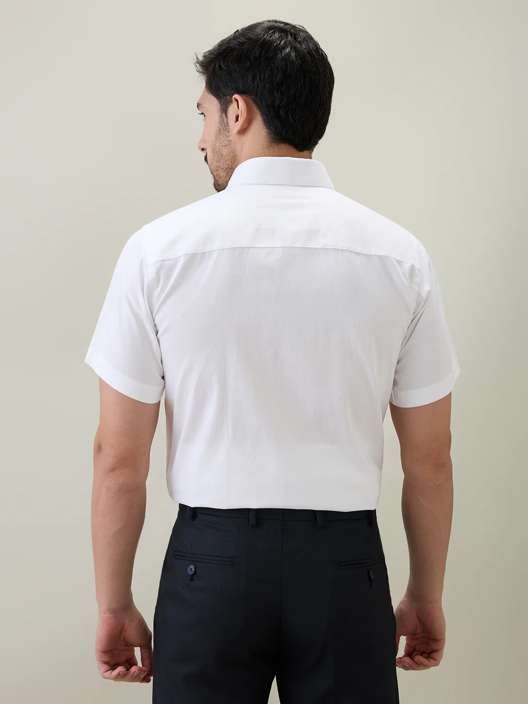 Raymond Men White Solid Piece Dyed Regular Fit Cotton Shirt - Image 4